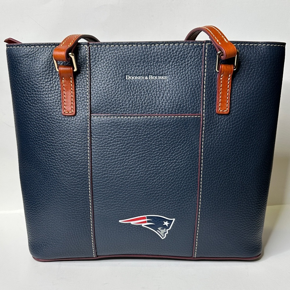 Dooney & Bourke Lexington NFL New England Patriots Navy Small Leather Tote